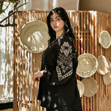 Oriental linen cardigan