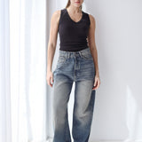 Balloon Fit Jeans- Mid Blue