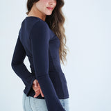 Flared Cuff Rib Top