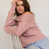 Off-Shoulder Knit Sweater