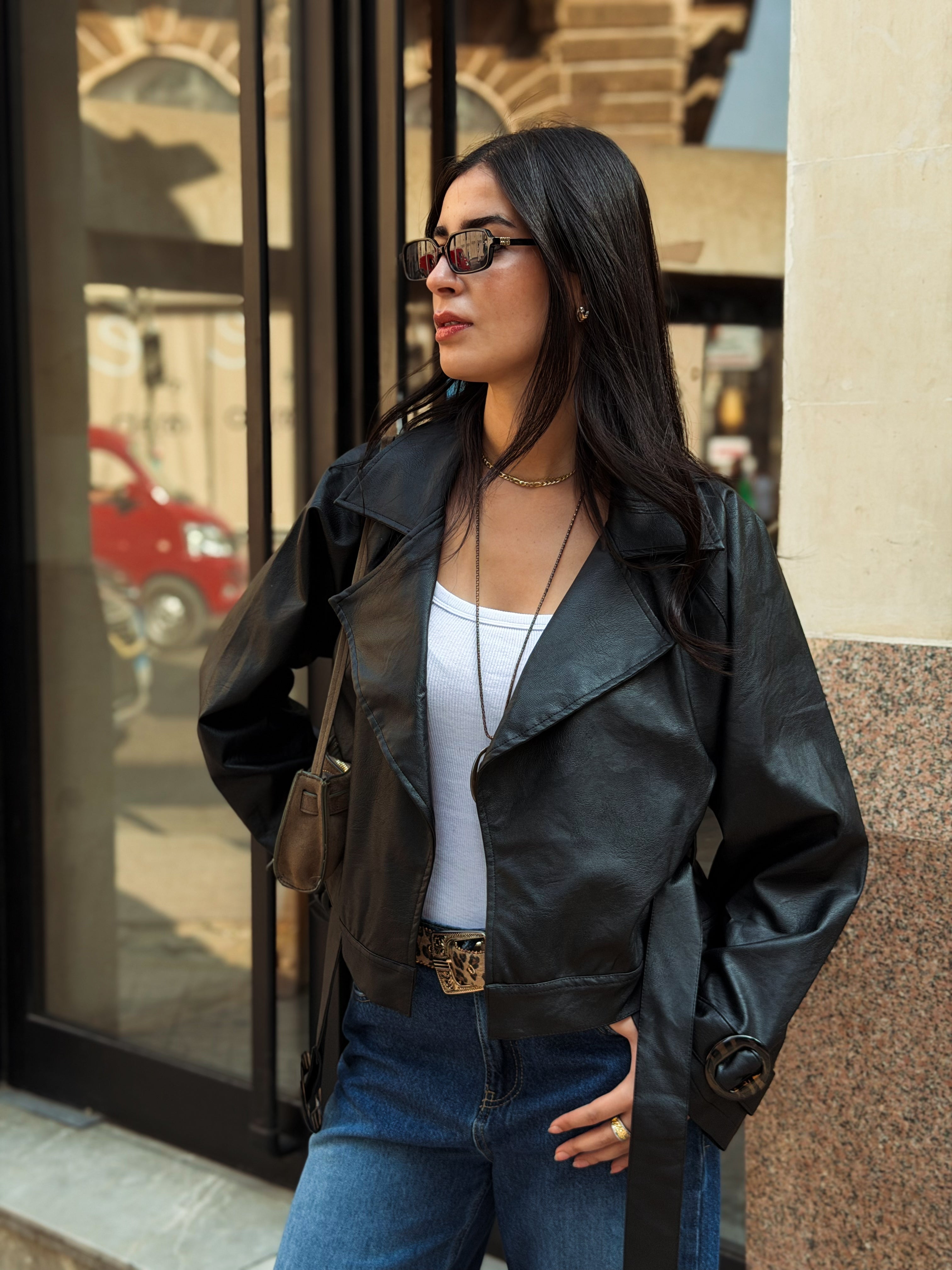 Downtown Leather Jacket-Brown