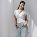 Short Sleeve V-Neck Top