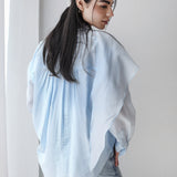 Scarf Collar Shirt- Baby Blue