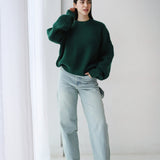 Soft Rib Knit Sweater- olive