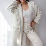 Teddy Long Coat in off-white