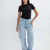 City Flow Wide Leg Jeans- Light Blue