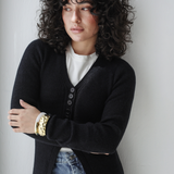 Longline Knit Cardigan-Black