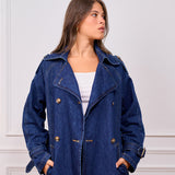 Dark Blue Denim trench coat