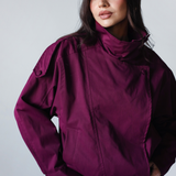 Waterproof Gabardine Utility Jacket-Burgundy