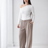 Loose Fit Pants-light Brown
