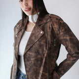 Leather jacket in brown