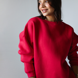 Classic Crewneck Sweatshirt-Red