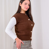 Gold Button Knit Cardigan