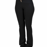 Mid-Rise Flare Pants- Black