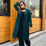 Trench coat in dark green