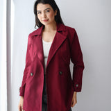 Half Trench coat in burgundy