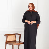 cotton repp Baisc Dress Black