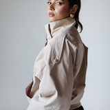 Waterproof Gabardine Utility Jacket-Beige