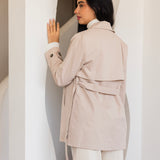 Half Trench coat in cream