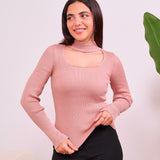 Open Neck Top - Cashmere