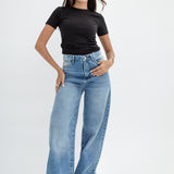 City Flow Wide Leg Jeans-Blue