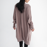 Oversized Longline Cardigan-Beige
