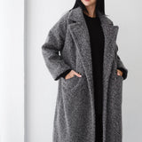 Teddy long coat in gray