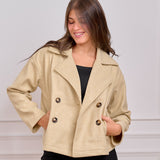Cropped jacket in Beige