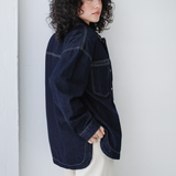 Denim Overshirt-Navy