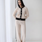 Sleek Comfort Knit Set- Beige