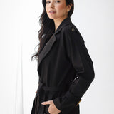 Double-Breasted Trench coat- Black