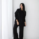 Plain Knit set in black