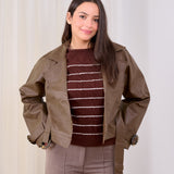 Signature Knit Vest- Brown