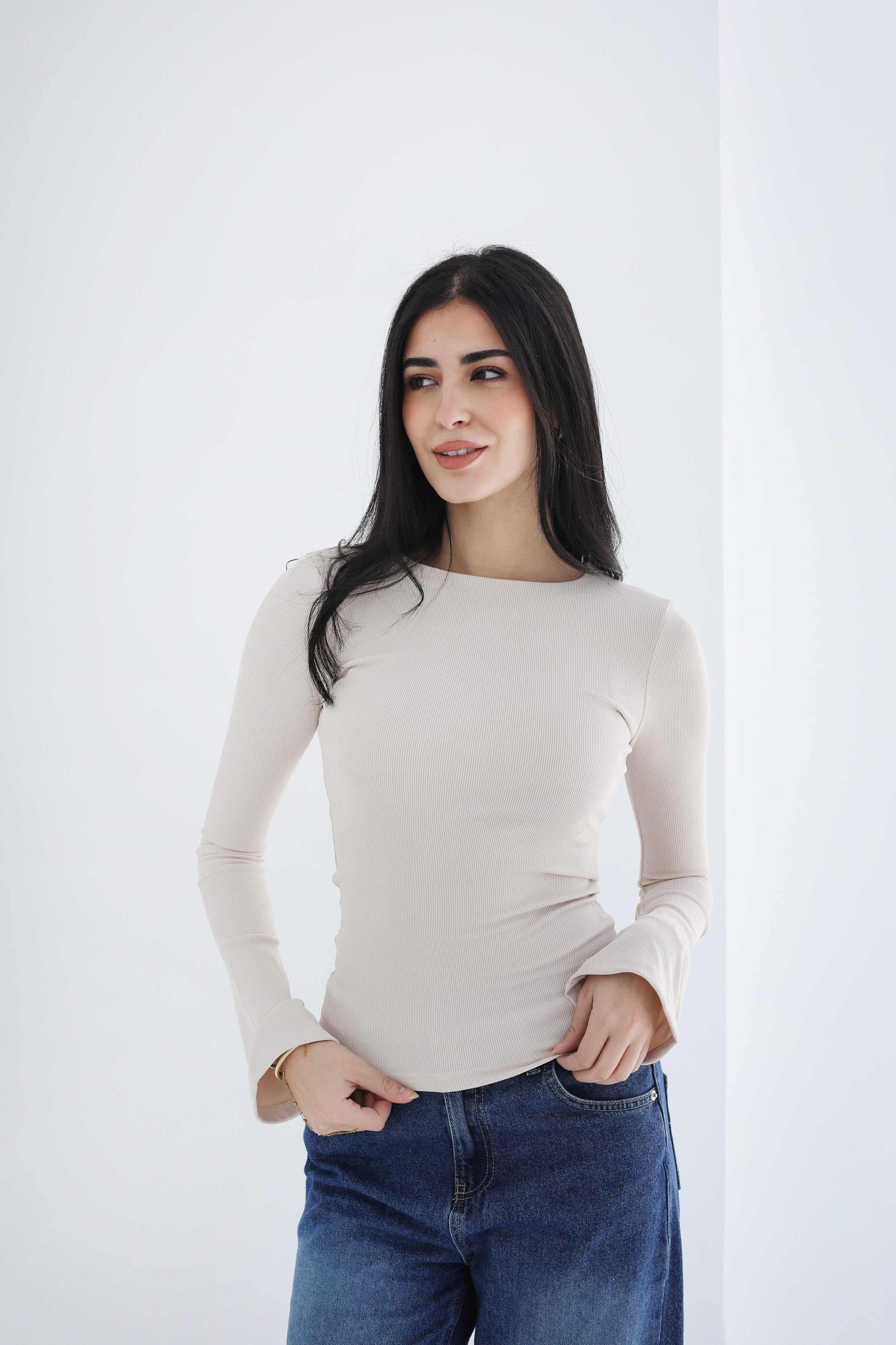 Flared Cuff Rib Top