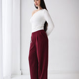 Loose Fit Pants-Burgundy