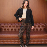 Winter Leopard Leggings - Brown