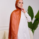 PLAIN CHIFFON SCARF-CAMEL
