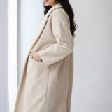 Teddy Long Coat in beige