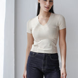Short Sleeve V-Neck Top