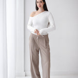 Loose Fit Pants-light Brown