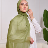 PLAIN CHIFFON SCARF-OLIVE