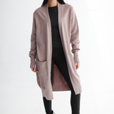 Oversized Longline Cardigan-Beige