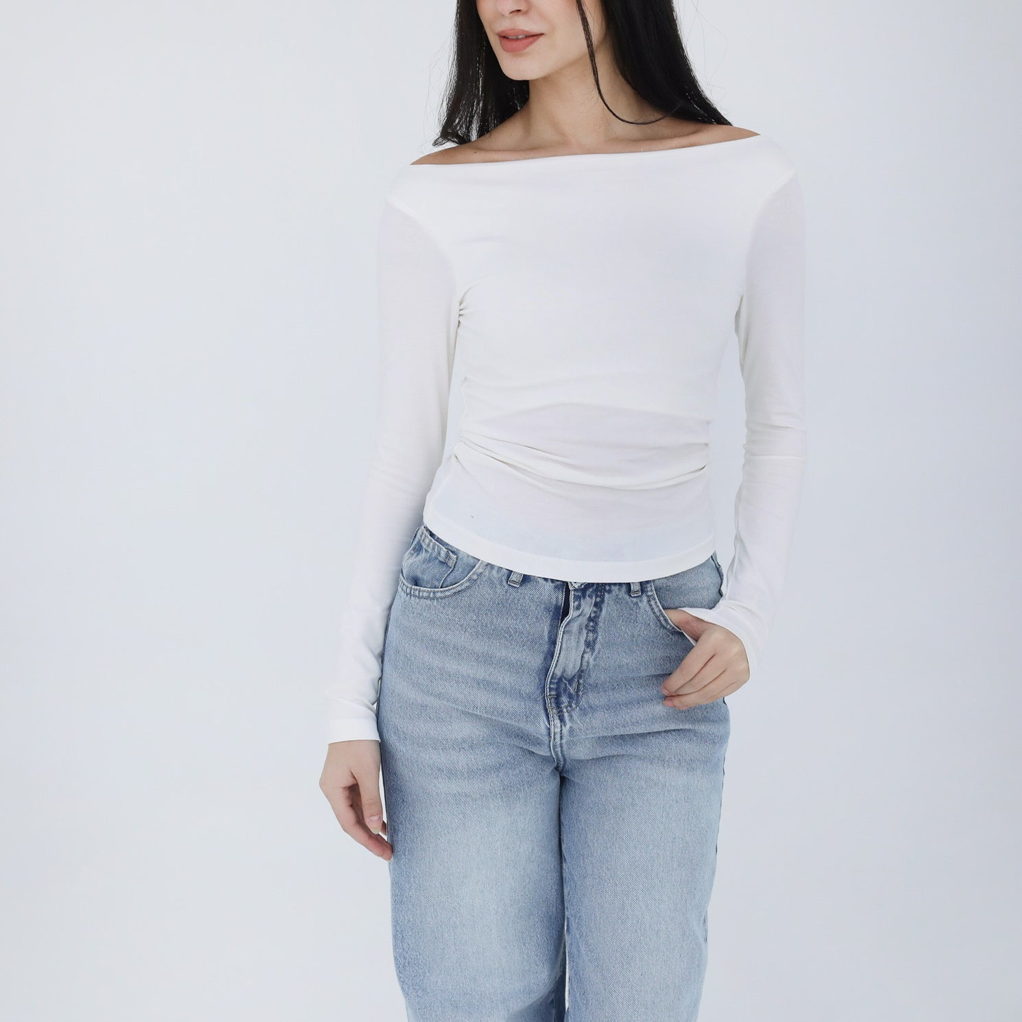 Off Shoulder Long Sleeve atop