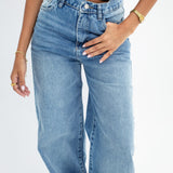 City Flow Wide Leg Jeans-Blue