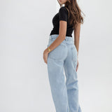 City Flow Wide Leg Jeans- Light Blue