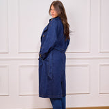 Dark Blue Denim trench coat
