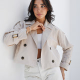 Cropped trench coat - beige