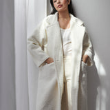 Teddy Long Coat in off-white