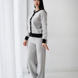 Sleek Comfort Knit Set- Gray