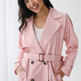 Double-Breasted Trench coat-Pink